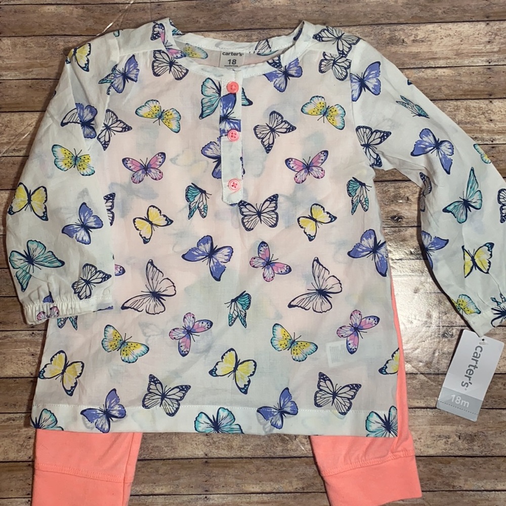 Carter’s NWT Butterfly top/ leggings